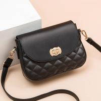 高级感女包2021夏季新款百搭菱格小包包女士单肩斜挎迷你手机包潮 黑色菱格送梳子香包 258款