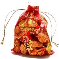 20/50/100个福字袋喜糖袋纱袋百年好合喜糖袋子纱网袋糖果袋 普通款10×13CM 20个糖袋