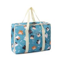 被子收纳袋整理衣服棉被大袋子家用超大装衣物防潮搬家行李打包袋 招财猫 中号[50*36*18] 双层有内衬