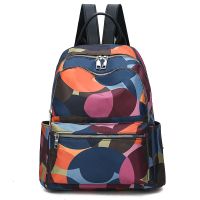 双肩包女背包2021新款韩版潮牛津布帆布时尚百搭女士旅行书包2020 七彩圈