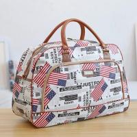 新款韩版大容量简约时尚男女手提旅行包行李PU皮短途旅行袋旅游包 美 小号