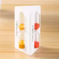 组合沙漏计时器儿童刷牙3/5/7分钟三五七时间迷你三角形摆件创意 白色[3+5+7分钟]