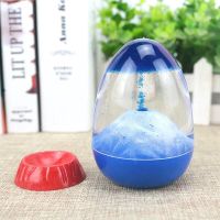 创意油滴沙漏计时器摆件液体油漏火山爆发儿童饰品玩具小礼物生日 火山蓝色(送底座)