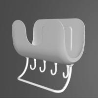 锅盖架免打孔壁挂式厨房家用砧板菜板抹布架子墙上挂钩置物收纳架 单层灰色