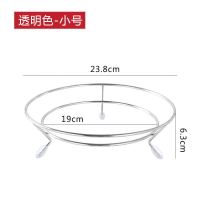 加厚不锈钢锅架子锅垫放锅架厨房隔热架炒锅架三脚架防烫锅具架 实心加粗款防烫锅架[带防滑脚垫]小号 透明色