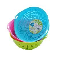 茶花沥水篮塑料收纳篮厨房用品洗菜篮沥水盆水果盘淘菜洗菜盆 浅绿色