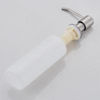 皂液器厨房水槽用洗洁精按压瓶加长管洗菜盆洗涤剂灵免加液按压器 拉丝镍 不锈钢按压头+塑料瓶子