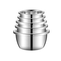 厨房不锈钢盆加厚加深 5件套家用洗菜盆漏盆多用盆汤盆打蛋盆面盆 +加厚+5个葐+[+5个实葐] 偏小号+17+20+22