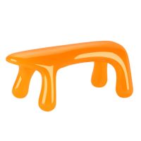 蜜蜡按摩狗经络刮痧狗赶筋点穴棒动力虎推拿背部颈脊椎穴位按摩器 黄色 大号13*5.5