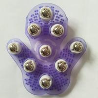 九龙珠按摩器七龙珠磁珠五行经络刷颈椎滚珠魔蝎刷灵钢珠瘦腿手套 钢珠紫色