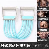 拉力器男女拉力绳减肥腹肌训练器瘦肚收腹开背瘦腿练臂力健身器材 蓝色-升级加强款[35磅-175磅]