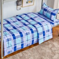学生宿舍上下铺床上用品被褥套装单人床床单被套三件套学生被套 大兰格三件套被罩 被罩160*210床单130*220