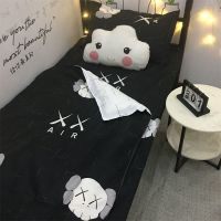 ins黑白潮牌卡通XX眼被套四件套简约单人男女学生宿舍床单三件套 XX眼-J 1.0m三件套[儿童床用]