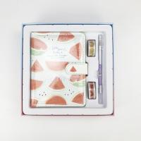 芯陌75件套手账本套装古风手帐本礼盒套装小清新日记本手账大礼包 西瓜-手账礼盒