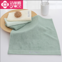 洁丽雅竹纤维毛巾吸水小方巾女学生情侣成人洗脸巾家用不掉毛 [深绿色]单条装 [方巾]36*33