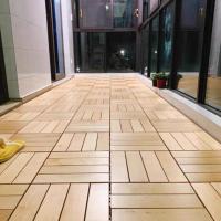 阳台地板厂家直销特价西南桦实木地板防腐露台庭院改造拼装地板 30*30*3cm