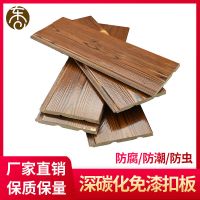碳化木免漆桑拿板扣板护墙板实木板材樟子松阳台吊顶隔墙板防腐木 厚度7mm 3米