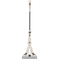 玛雅家用对折式免手洗吸水海绵拖把可伸缩不锈钢懒人胶棉拖把 米白28CM对折豪华款(1.35米) 共1个棉头