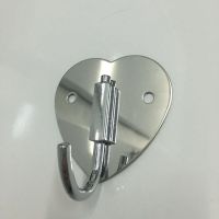 [6个装]全实心不锈钢衣钩衣帽钩单个挂钩挂衣钩壁挂钩衣服单钩 方柱单钩心形[6个装] 打孔上螺丝款式