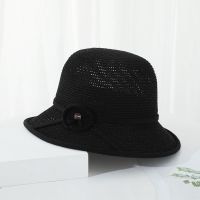 春夏天老人帽子女奶奶盆帽透气妈妈渔夫帽薄中老年人休闲遮阳凉帽 黑色