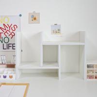 亲亲福ins风简约宿舍桌面书架 木质置物架化妆品文具收纳架白 H型多层置物架