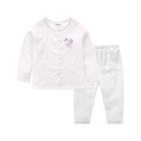 拉比旗下下一代春秋款男女童婴儿宝宝薄款纱布内衣简约全开服套装 简约全开服套装 73