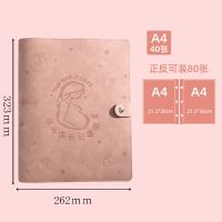 孕检单收纳册a4孕期产检资料册孕妇用品资料袋子透明文件夹收纳盒 孕宝-公主粉[无] 正反装8O张[A4]