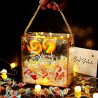 送男生女朋友的生日礼物创意糖果礼盒适合异地恋情侣闺蜜同学礼盒 手提盒+千纸鹤糖+两棒棒糖