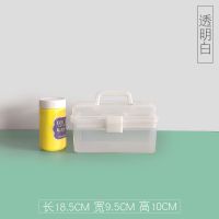 新品大容量三层素描铅笔盒美术生专用收纳铅箱国画颜料画笔美甲盒 小号透明白色(可装100支铅笔)