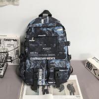 书包男大学生大容量高中初中生潮牌原宿风潮流双肩包背包女ins酷 黑色(不带挂件)