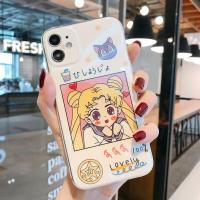 美少女苹果11ProMax手机壳8plus蓝光7代iPhoneXr保护套全包软壳12 [白底害羞美少女]蓝光防摔软壳 需