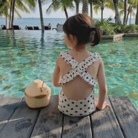 女童夏亲子长袖波点连体泳衣2021夏装新款母女透气弹力背心连体衣 儿童背心-圆点 儿童80码