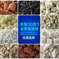 鱼缸过滤材料十合一纳米细菌球活性碳珊瑚骨火山石玻璃环科技环 十合一全家福 500g