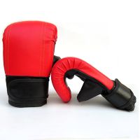 半指拳击手套男散打格斗拳套成人搏击训练MMA拳击套打沙袋露五指 普通拳套(红色)