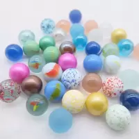 怀旧玩具多彩弹珠铁盒装儿童礼物玩具玻璃球装饰玻璃珠 16MM混色混款50颗(无铁盒)
