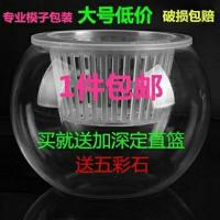 [特大号]水培植物玻璃瓶 水培绿萝花瓶花盆玻璃圆球 鱼缸容器皿 玻璃花瓶圆球(送加深篮+彩石) 中等