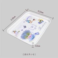 长方形密胺托盘水杯盘托盘水杯茶盘茶壶盘果盘收纳盘蛋糕盘 小号 薰衣草