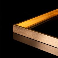 装裱钻石画十字绣海报铝合金边框装饰画带有机玻璃细边圆框金属框 金色 定制尺寸联系客服报价