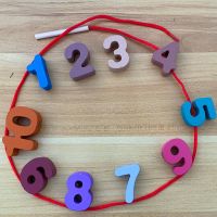 婴幼儿童串珠子穿线益智力动脑积木玩具3宝宝早教1一2岁半男女孩0 袋装数字串珠