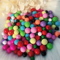 14mm16mm18mm20mm亚克力糖果色珠子diy手工串珠穿手链配件直孔珠 12mm混色100克(约100颗)