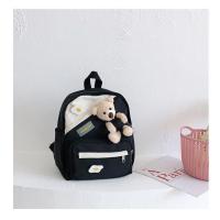 幼儿园书包小女孩儿童背包3-6岁大小班潮可爱轻便护脊超轻双肩包 黑色 单包+徽章+腮红熊挂件