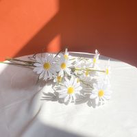 洋甘菊仿真花摄影假花道具野餐花束白色小雏菊北欧餐桌装饰品摆件 3枝白色小雏菊