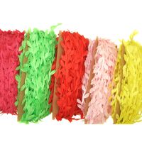 仿真布叶子 树叶藤条布叶子麻绳蜡绳彩色树叶藤条DIY森系装饰 随机叶子5米