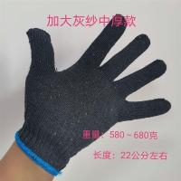 劳保手套耐磨线手套尼龙手套男女劳动干活工地工作白线手套批发 灰纱加大中厚款(12双)