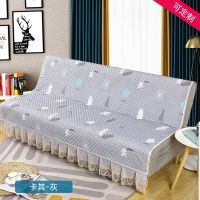 沙发套罩折叠通用无扶手简易沙发床万能垫子四季高档型 1.8米全包 小树-灰 定制联系客服