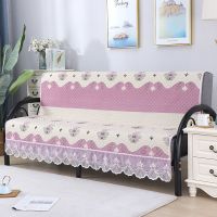 折叠沙发套罩通用无扶手简易沙发床万能垫子四季高档型1.80米全包 幸运花(粉AB版随机发) 55*145CM(含花边15