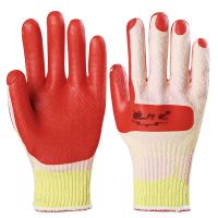 狼行记胶片手套耐磨防滑建筑工地搬砖钢筋工带胶皮防护手套男 12双 正品狼行记 L