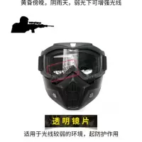 骷髅面具特种兵战术全脸防护幽灵面罩军迷野战户外骑行防风护目镜 哈雷款透明镜片