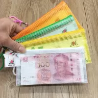 小小号彩色加厚透明网格拉链袋 存折保护套 证件现金零钱文件袋A7 3个[颜色混搭]A7