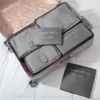 旅游收纳六件套行李箱衣物整理包衣服内衣收纳整理袋防水收纳袋 灰色 默认